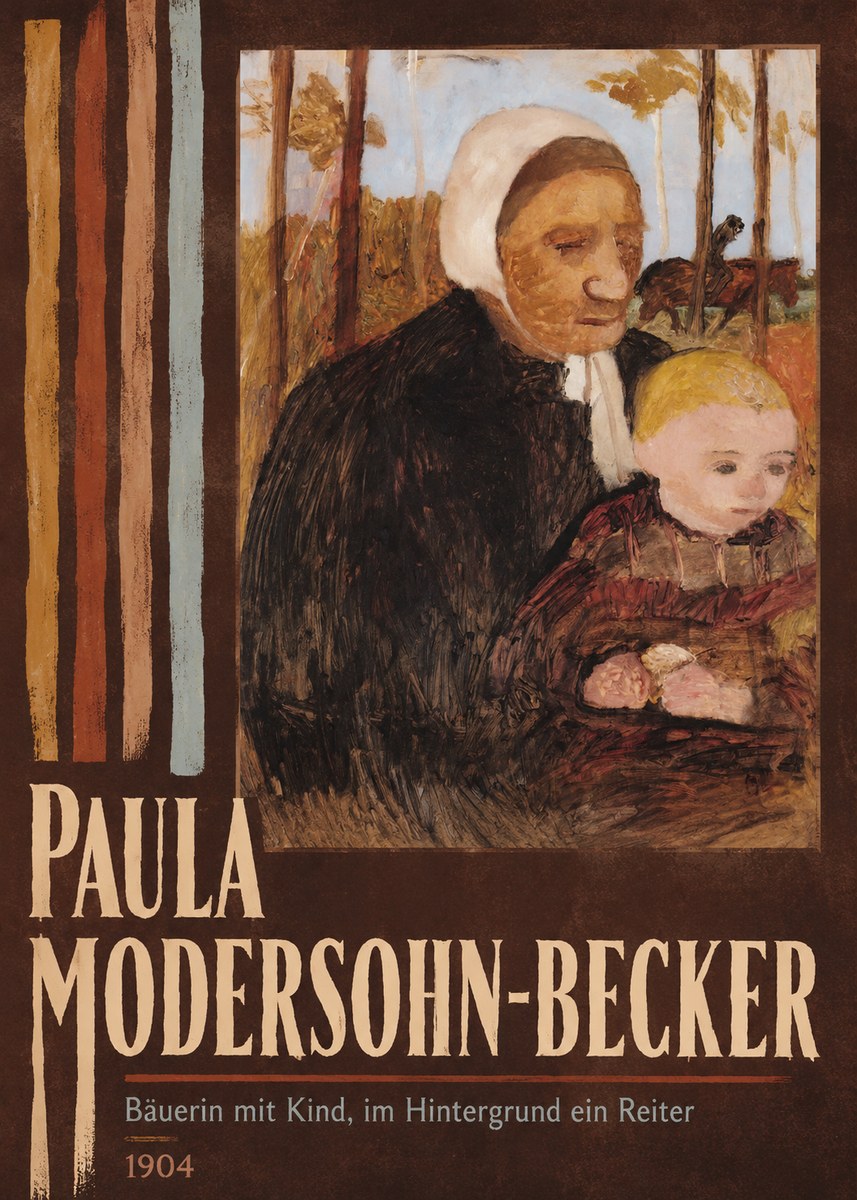 Paula Modersohn-Becker Bäuerin Mit Kind, Im Hintergrund Ein Reiter No5 - Plakát