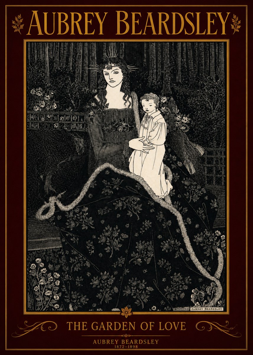 Aubrey Beardsley The Garden of Love No2 - Plakát