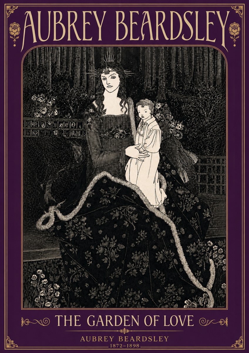 Aubrey Beardsley The Garden of Love No5 - Plakát