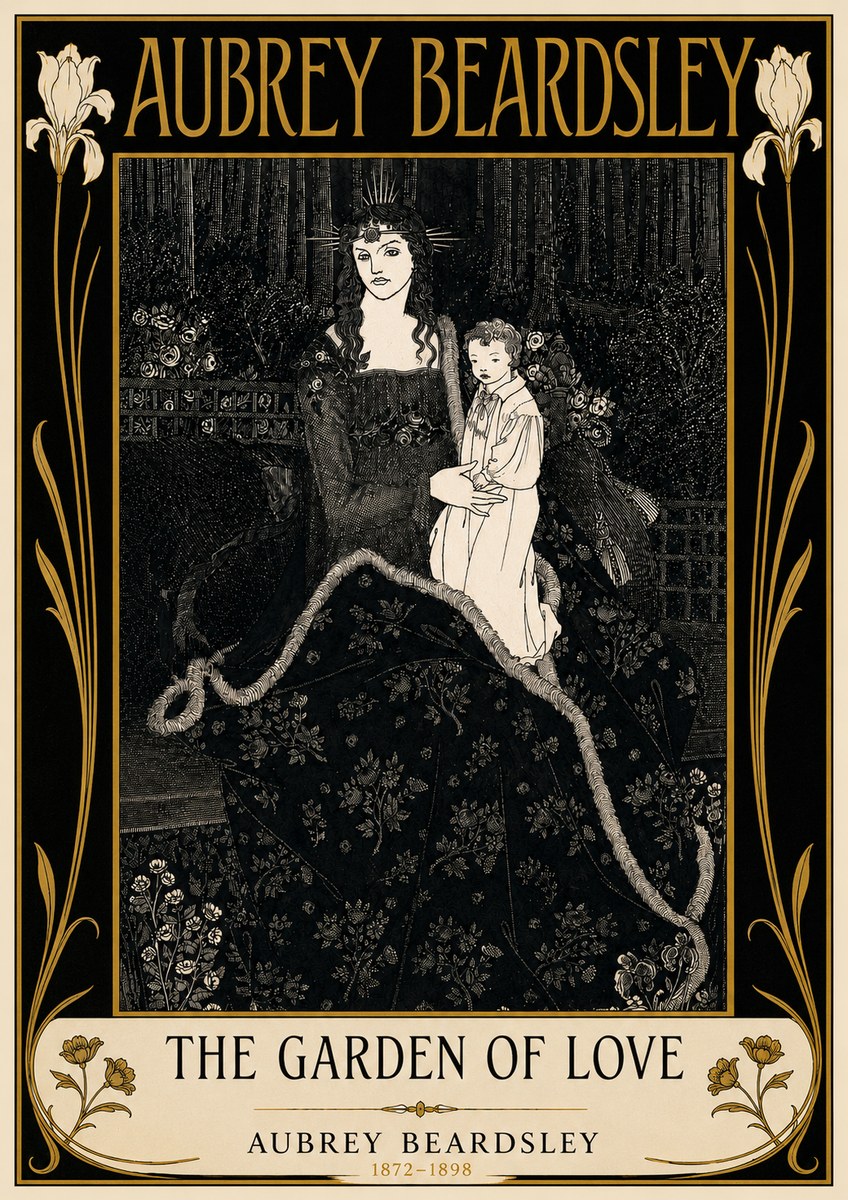 Aubrey Beardsley The Garden of Love No6 - Plakát