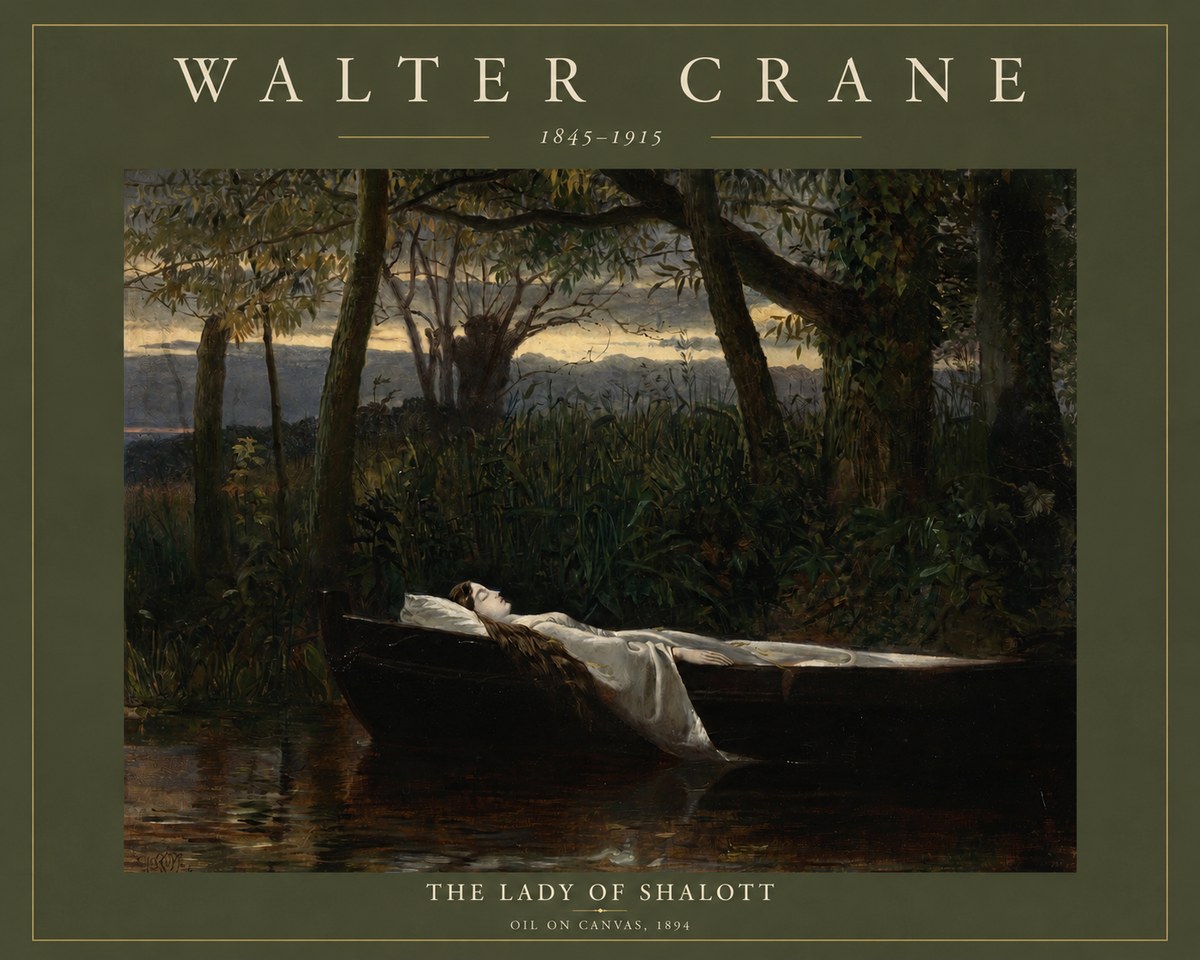 Walter Crane The Lady of Shalott No2 - Plakát