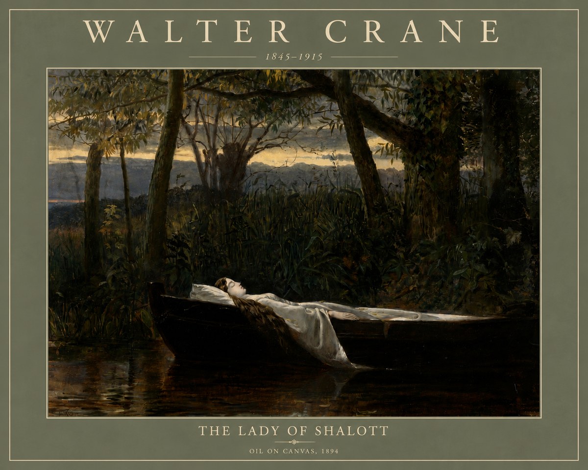 Walter Crane The Lady of Shalott No4 - Plakát
