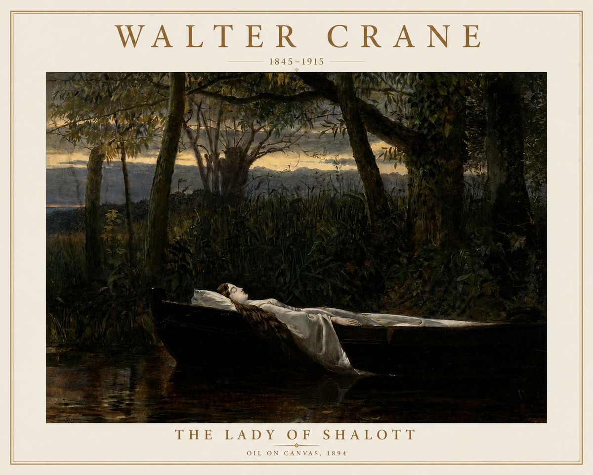 Walter Crane The Lady of Shalott No5 - Plakát