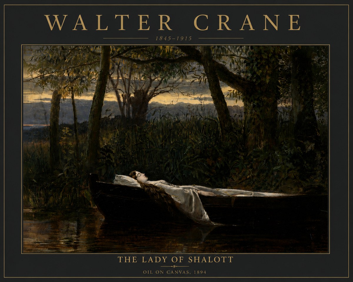 Walter Crane The Lady of Shalott No6 - Plakát