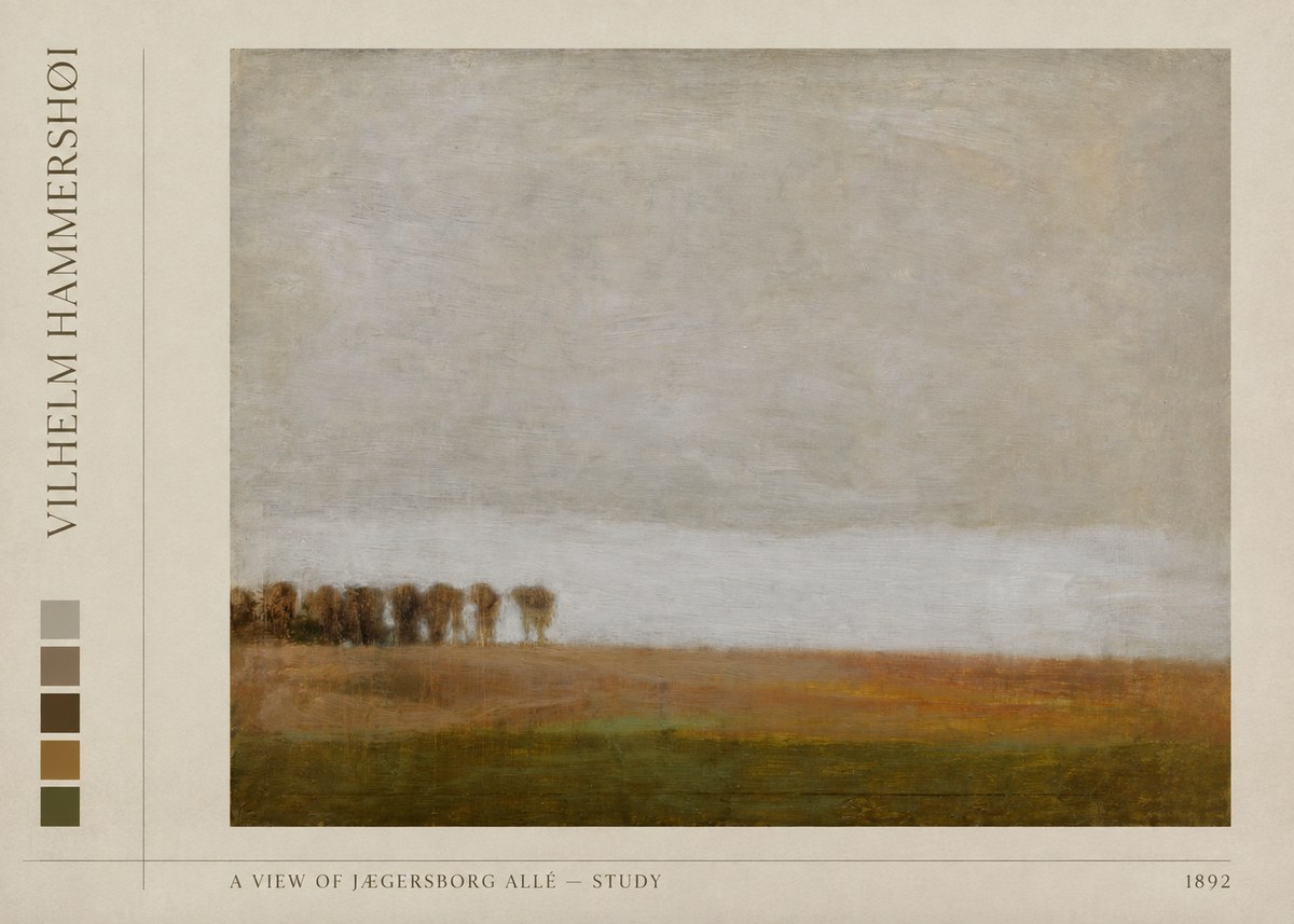 Vilhelm Hammershøi A View of Jægersborg Allé - Study No3 - Plakát