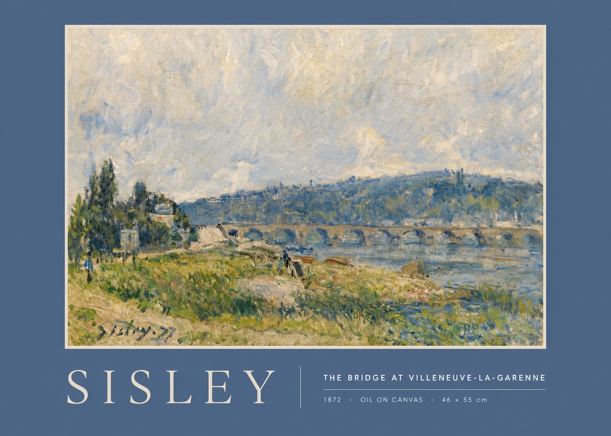 Sisley The Bridge at Villeneuve-la-garenne II No2 - Plakát
