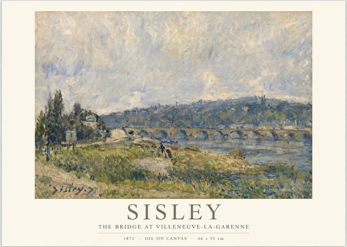 Sisley The Bridge at Villeneuve-la-garenne II No3 - Plakát