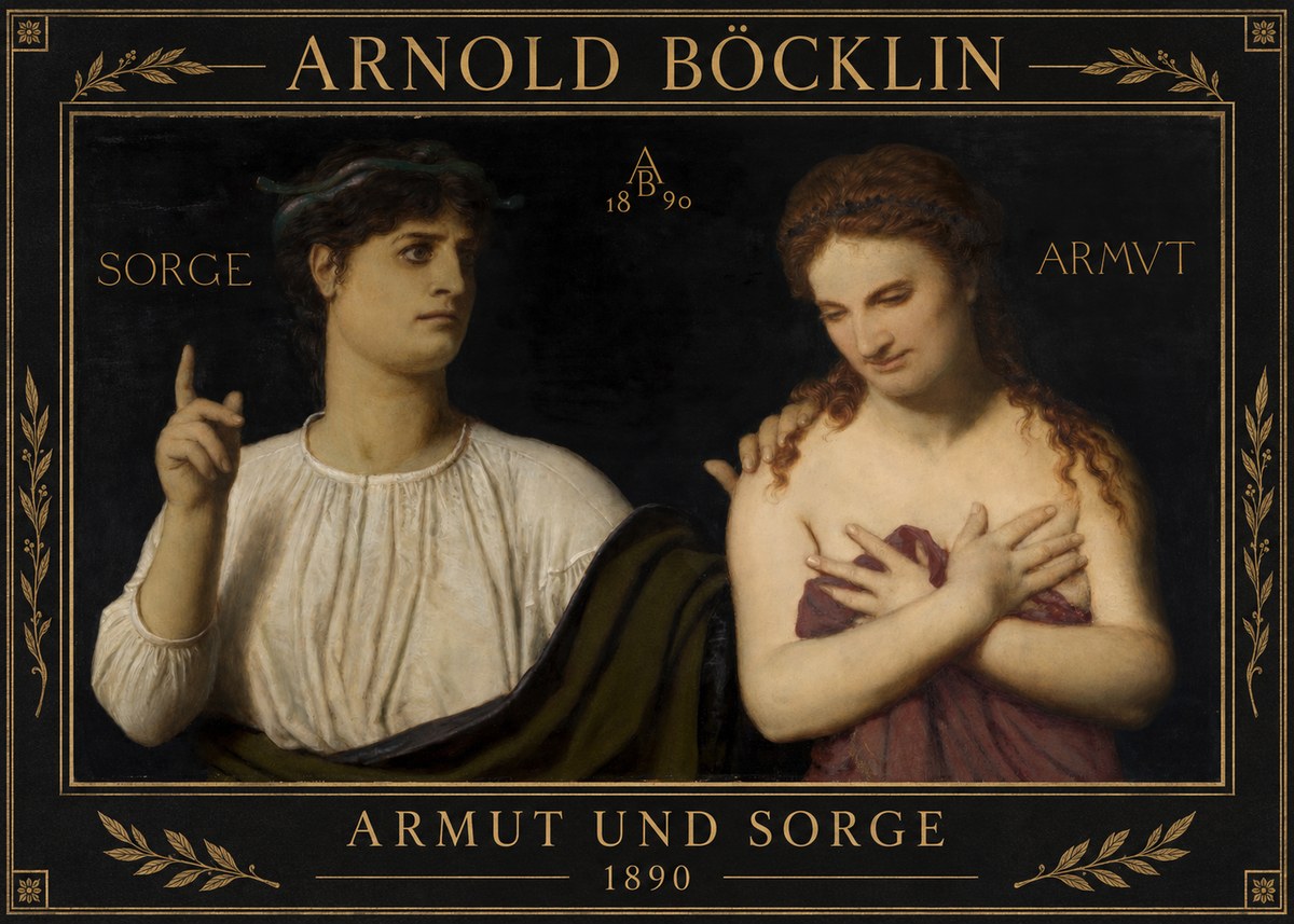 Arnold Böcklin Armut Und Sorge No1 - Plakát