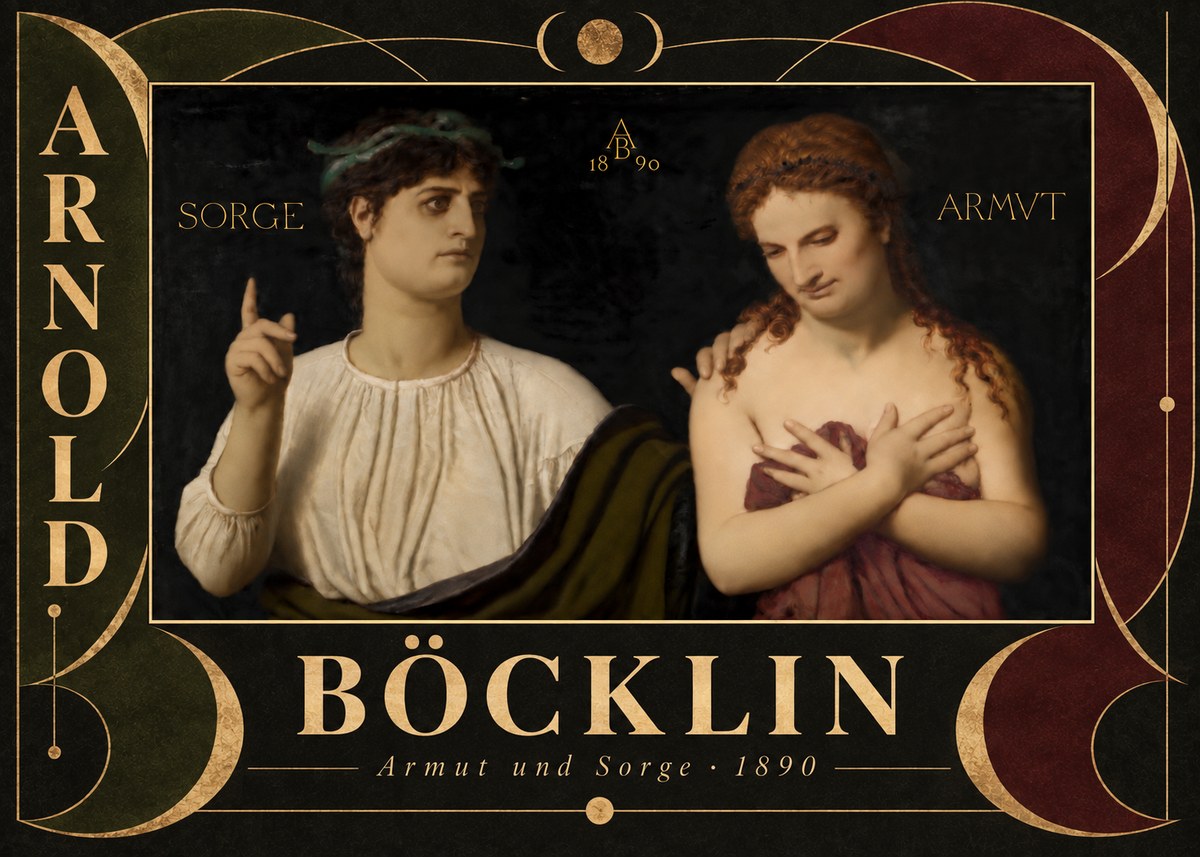 Arnold Böcklin Armut Und Sorge No6 - Plakát