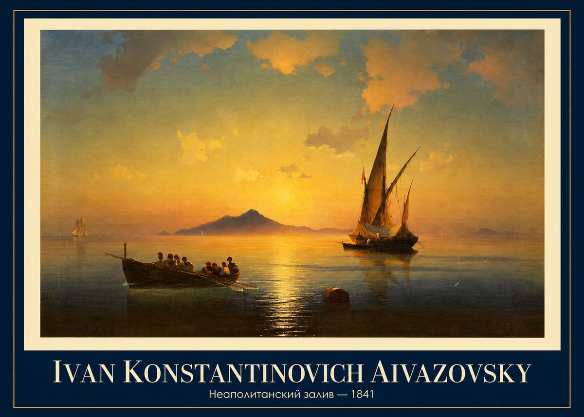Ivan Konstantinovich Aivazovsky Неаполитанский Залив No1 - Plakát