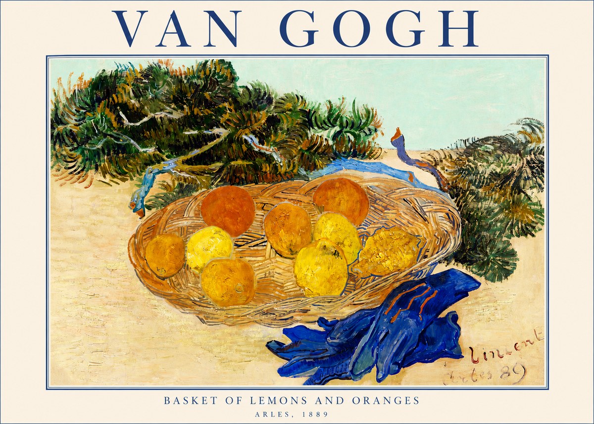 Van Gogh Basket of Lemons and Oranges No4 - Plakát