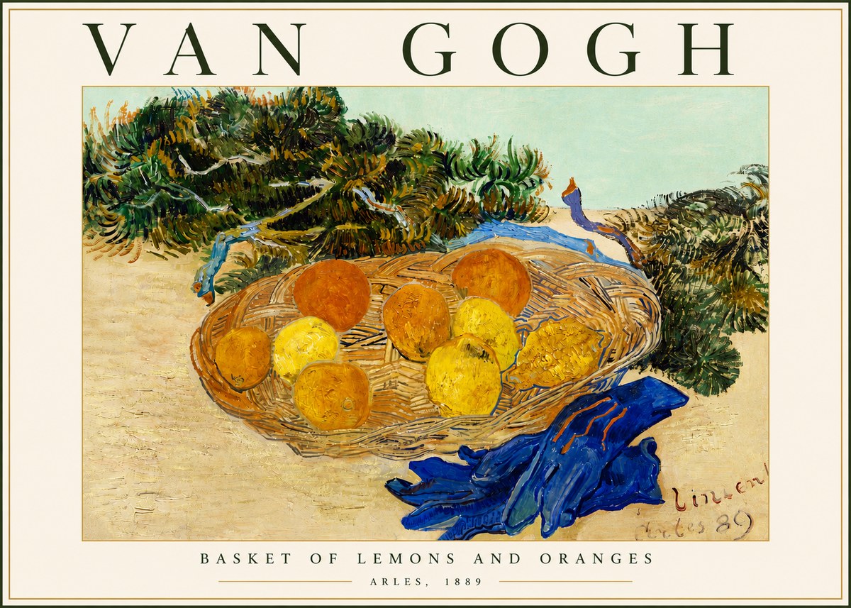 Van Gogh Basket of Lemons and Oranges No5 - Plakát