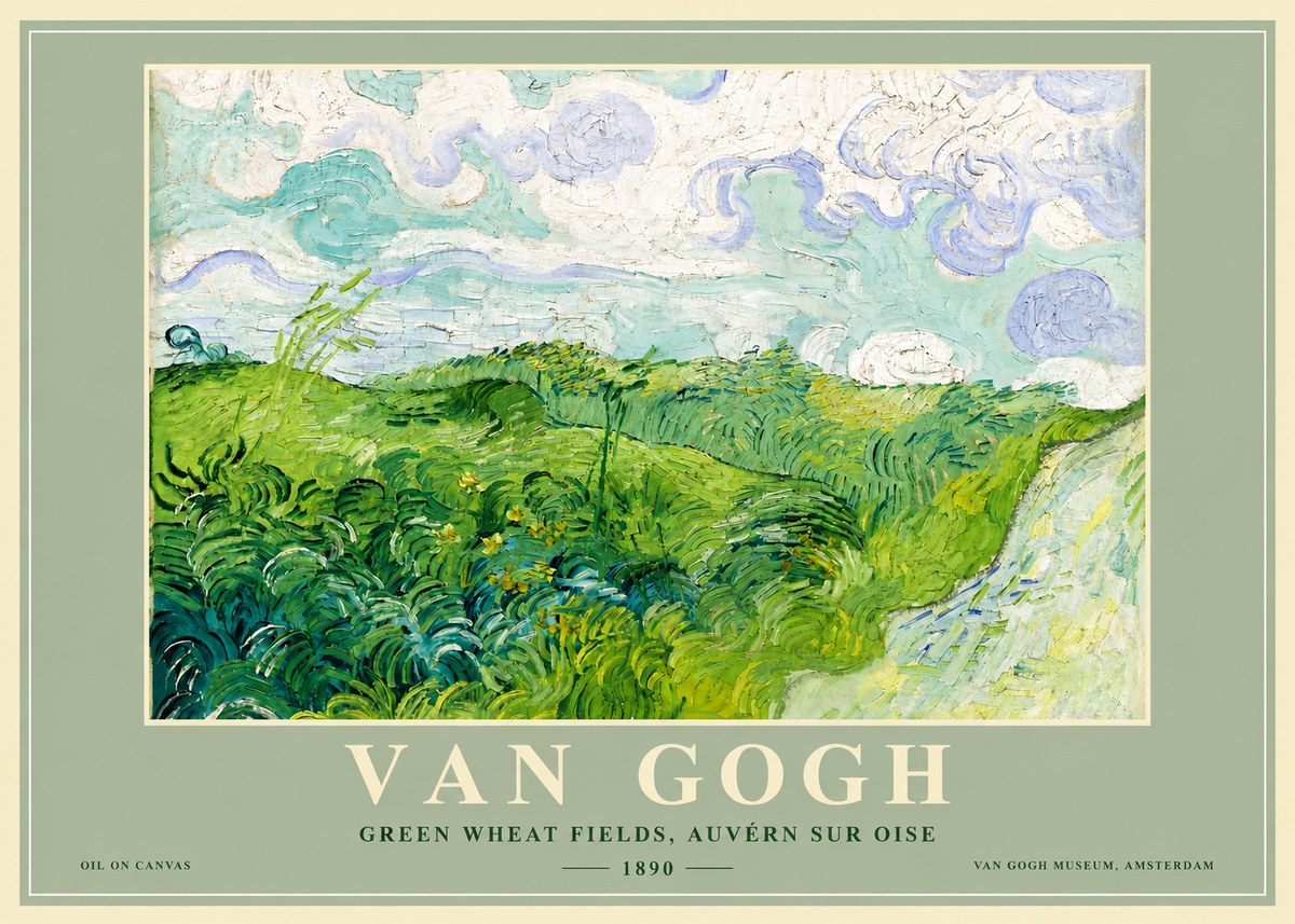 Van Gogh Green Wheat Fields, Auvern Sur Oise No4 - Plakát