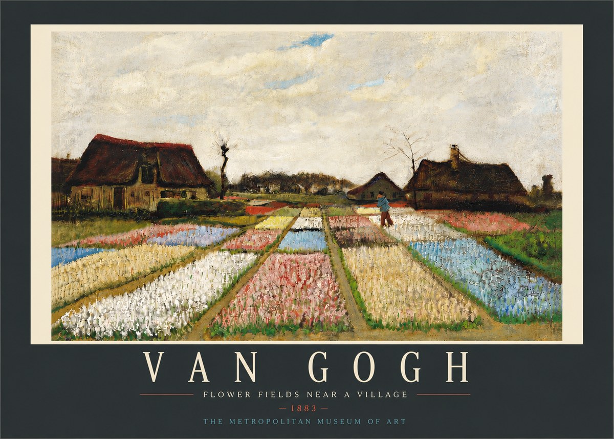 Van Gogh Flower Fields Near a Village No6 - Plakát