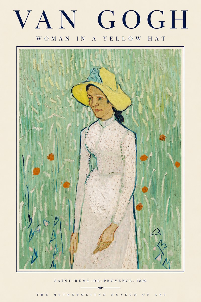 Van Gogh Woman in a Yellow Hat No3 - Plakát