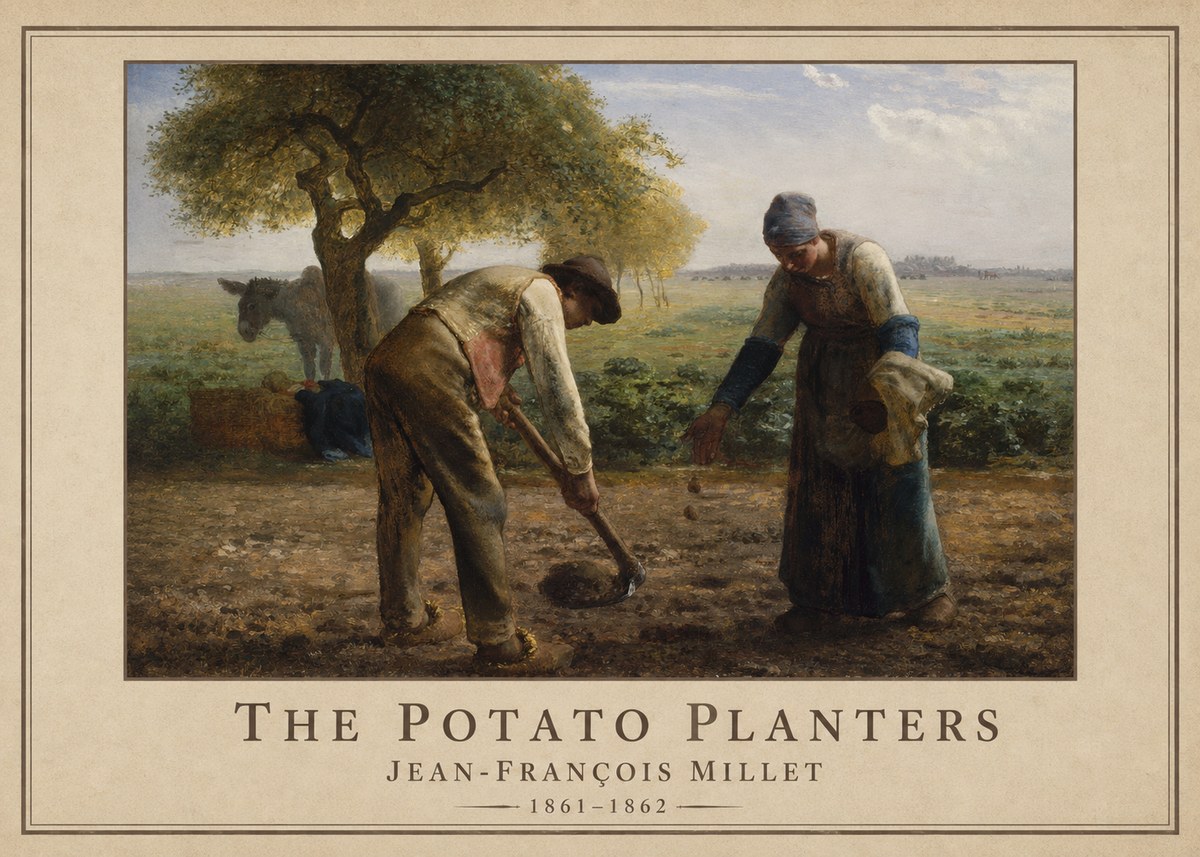 Jean-François Millet The Potato Planters No1 - Plakát