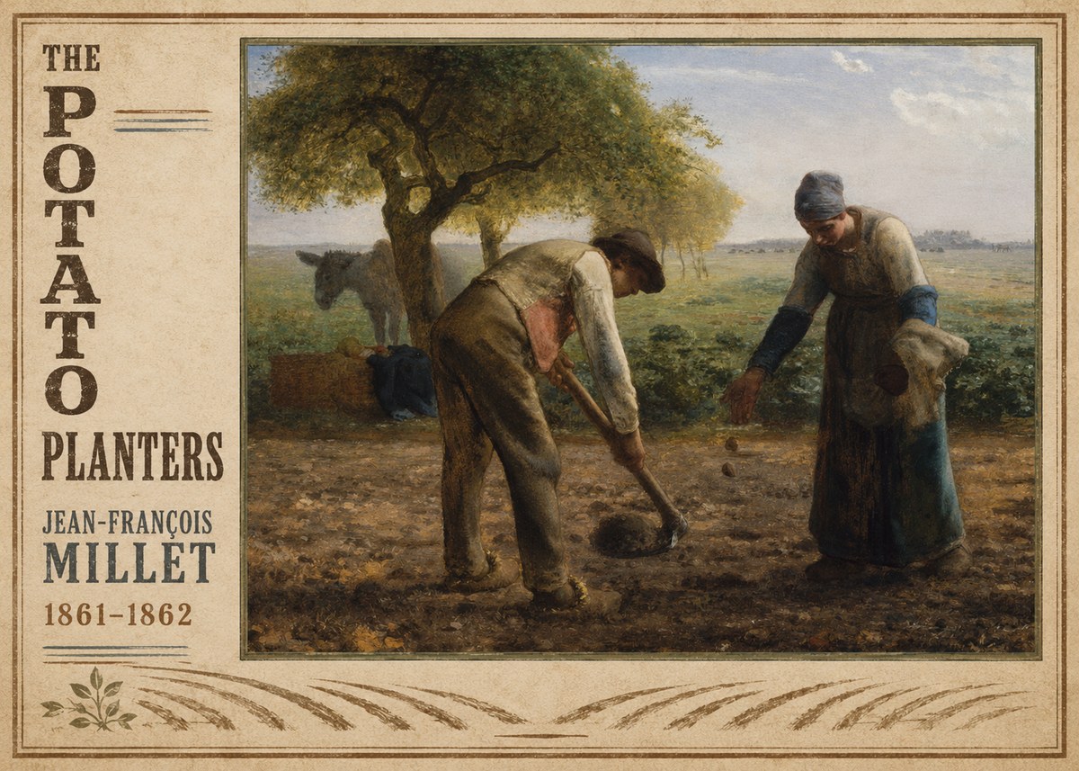 Jean-François Millet The Potato Planters No2 - Plakát