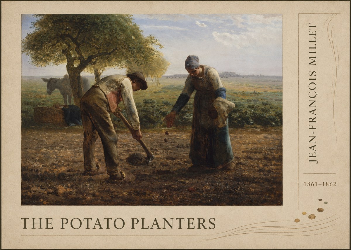 Jean-François Millet The Potato Planters No3 - Plakát