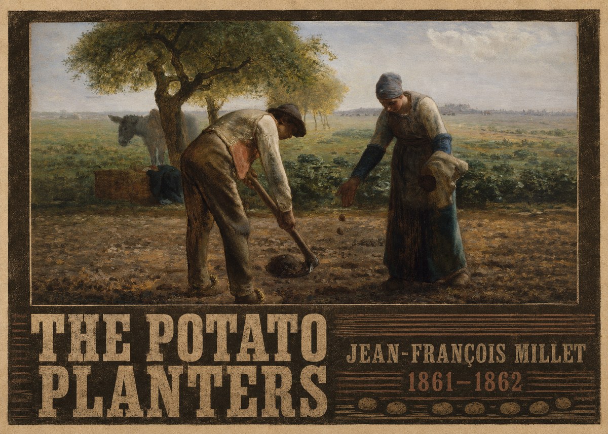 Jean-François Millet The Potato Planters No4 - Plakát