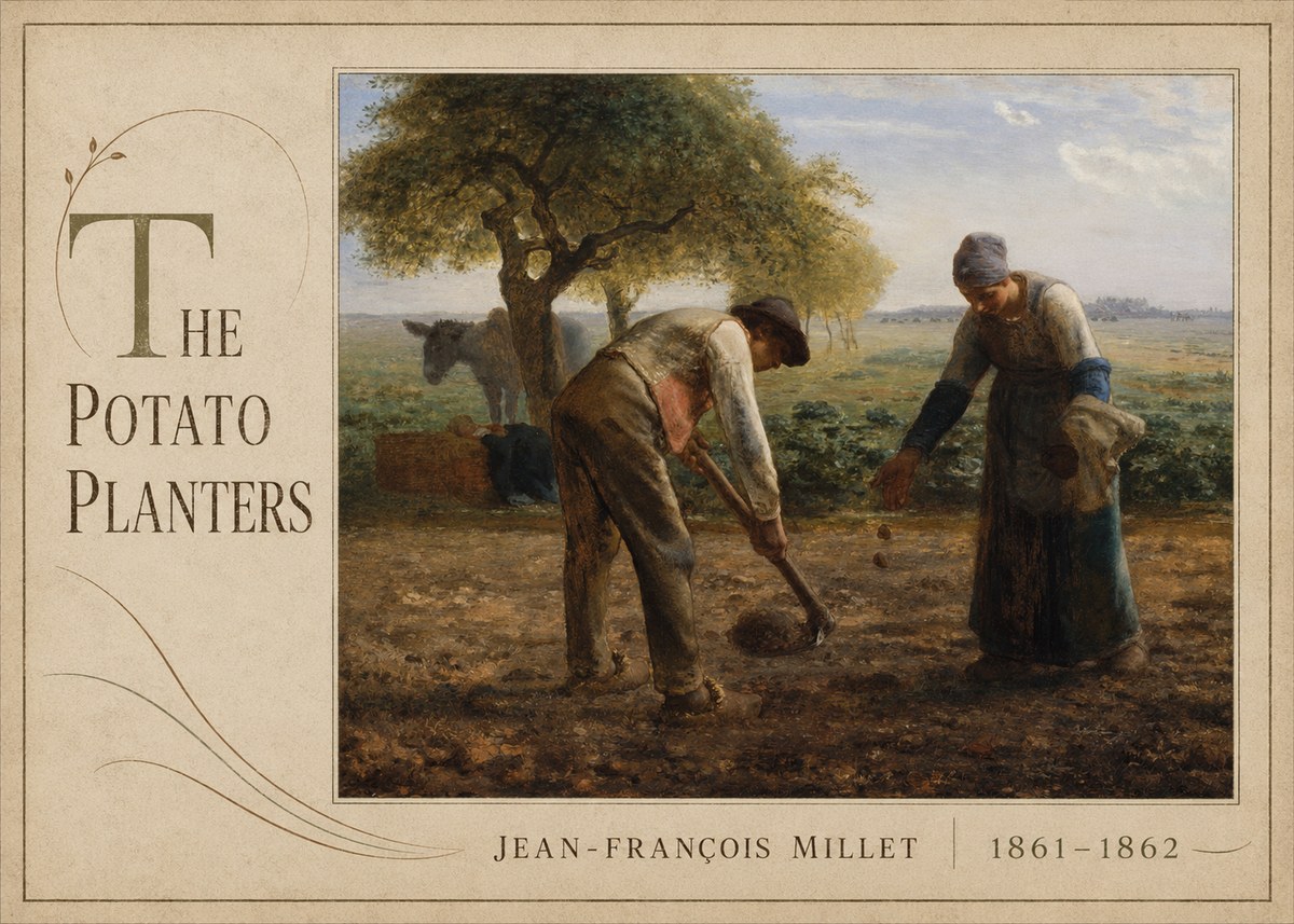 Jean-François Millet The Potato Planters No5 - Plakát