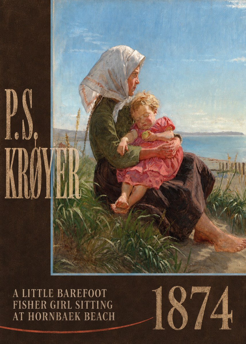 P.S. Krøyer A Little Barefoot Fisher Girl Sitting at Hornbaek Beach No6 - Plakát