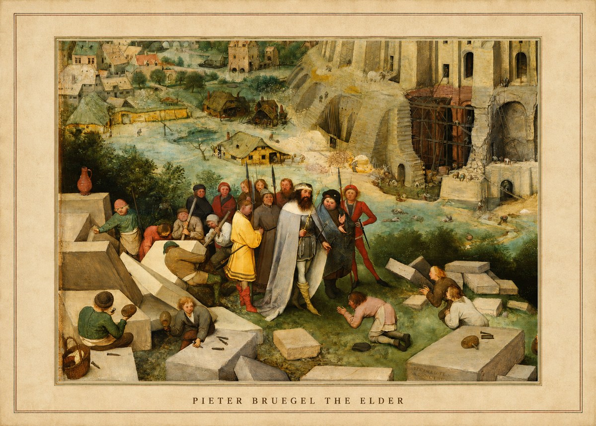Pieter Bruegel The Tower of Babel XIV No4 - Plakát