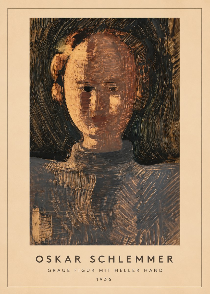 Oskar Schlemmer Graue Figur Mit Heller Hand No3 - Plakát