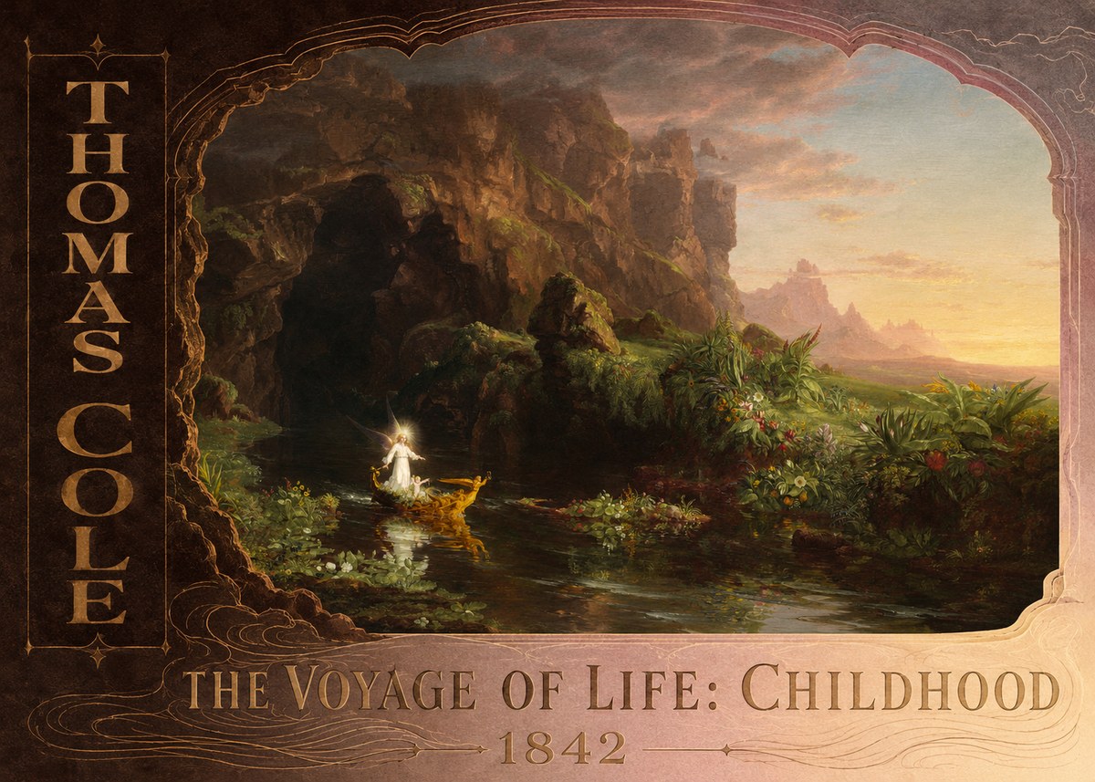 Thomas Cole The Voyage of Life: Childhood IV No3 - Plakát