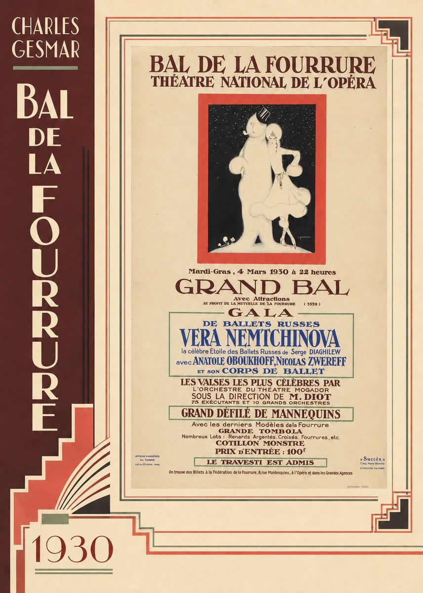 Charles Gesmar Bal De La Fourrure Théâtre National De L'opéra No2 - Plakát