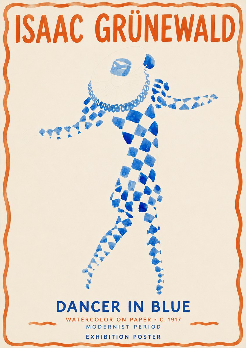 Isaac Grünewald Dancer in Blue No2 - Plakát