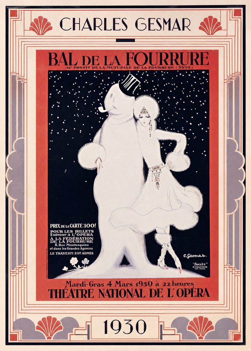 Charles Gesmar Bal De La Fourrure II No1 - Plakát