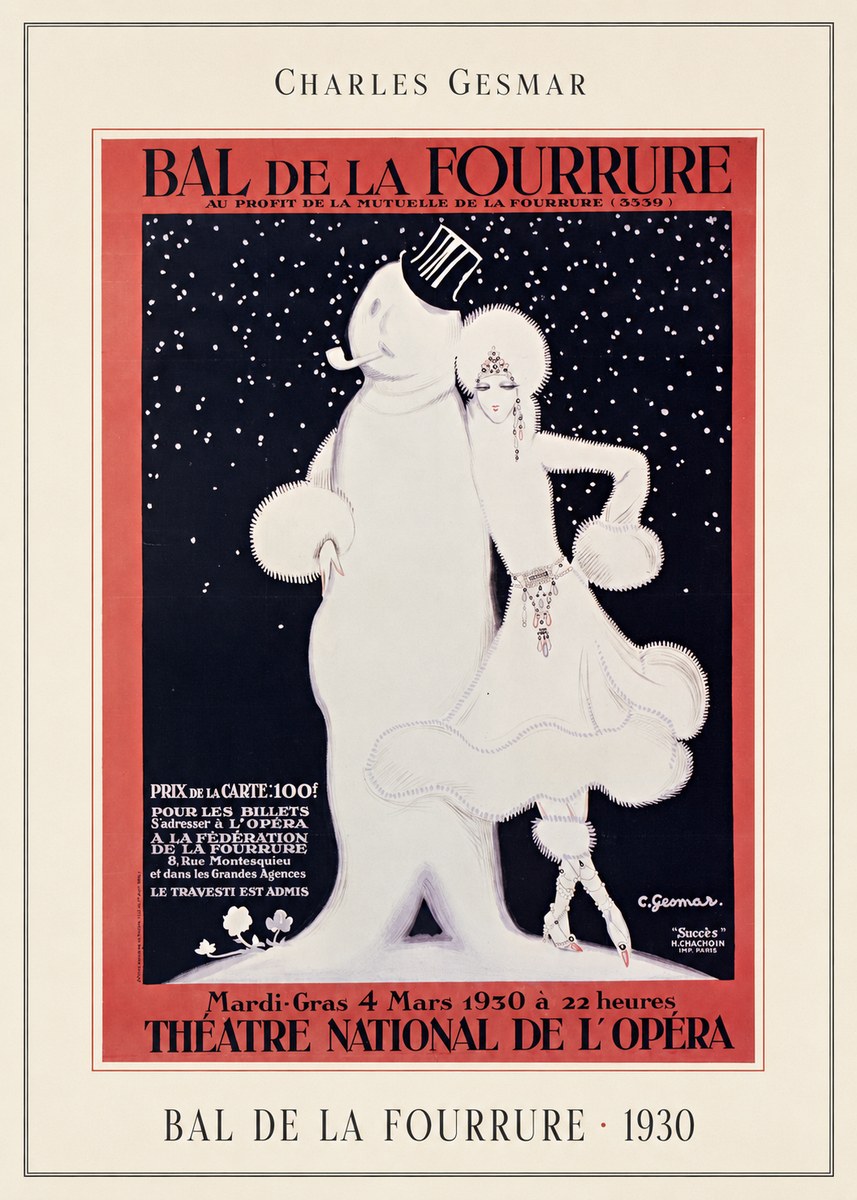 Charles Gesmar Bal De La Fourrure II No4 - Plakát