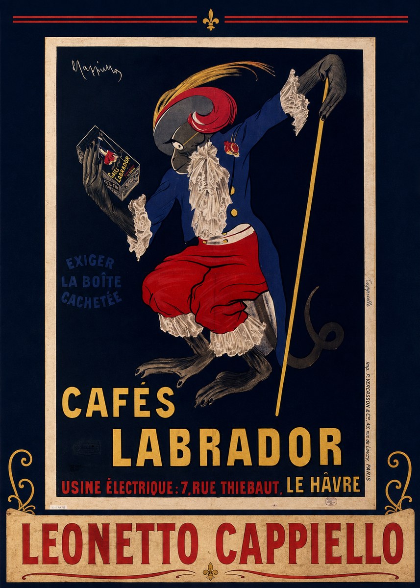 Leonetto Cappiello Cafés Labrador No3 - Plakát