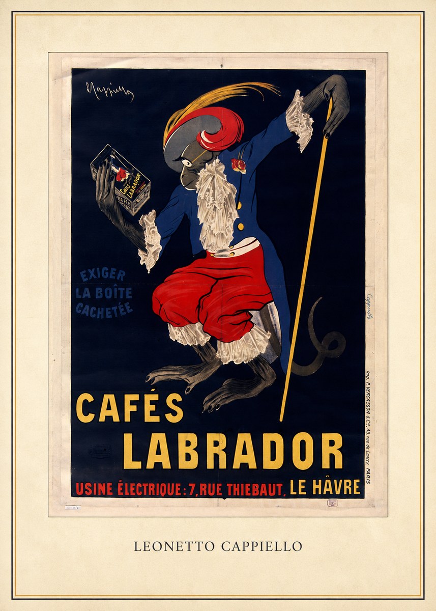 Leonetto Cappiello Cafés Labrador No4 - Plakát