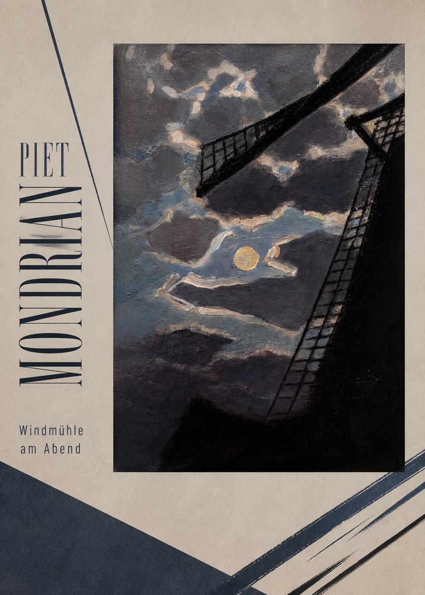 Piet Mondrian Windmühle Am Abend II No2 - Plakát