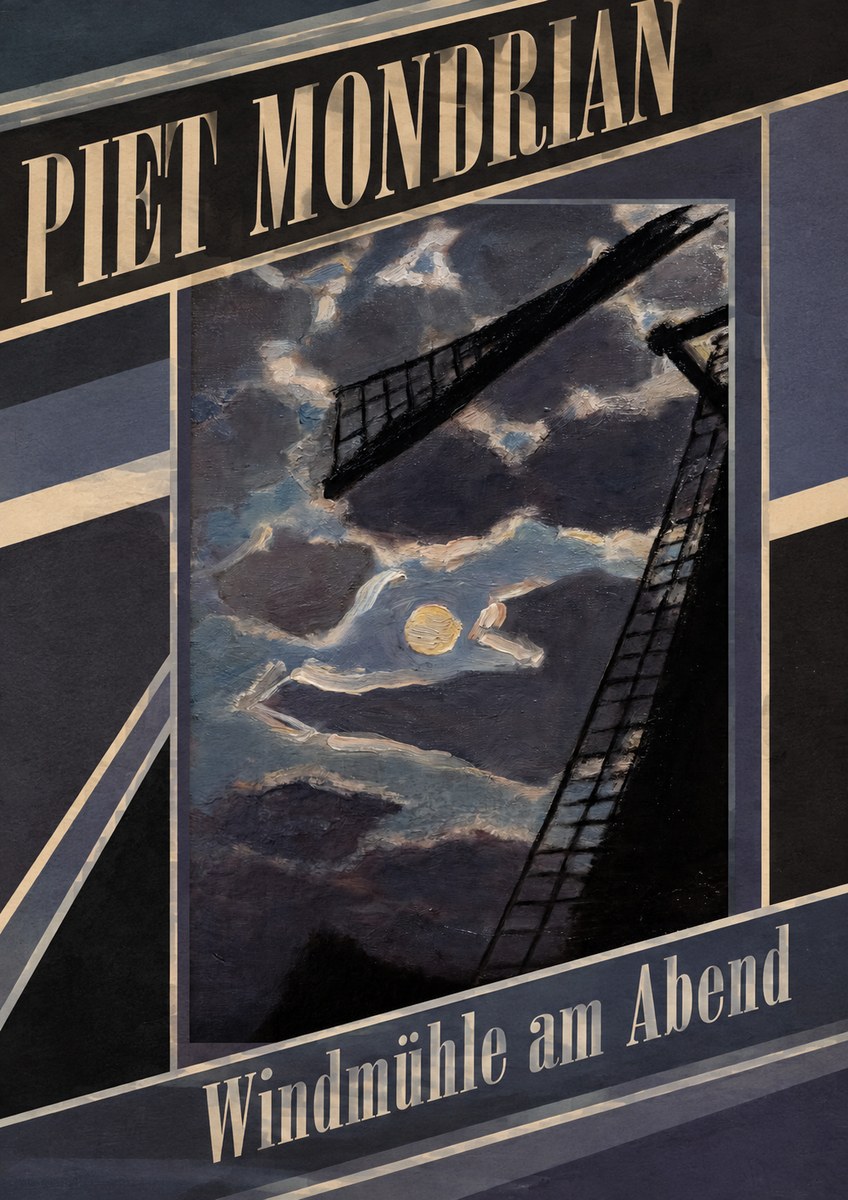 Piet Mondrian Windmühle Am Abend II No6 - Plakát