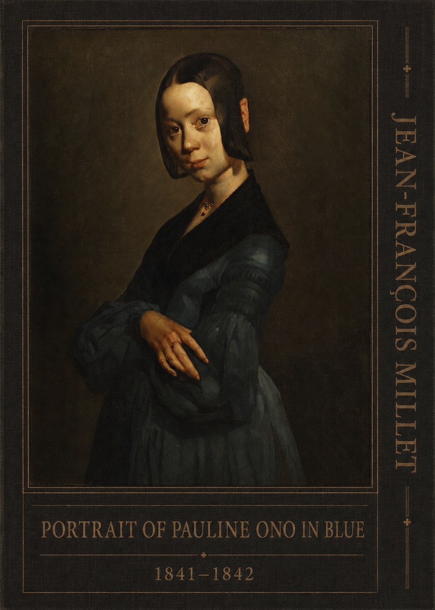 Jean-François Millet Portrait of Pauline Ono in Blue No5 - Plakát