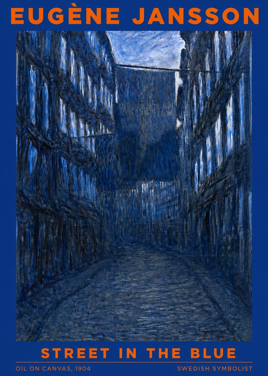 Eugène Jansson Street in the Blue No2 - Plakát