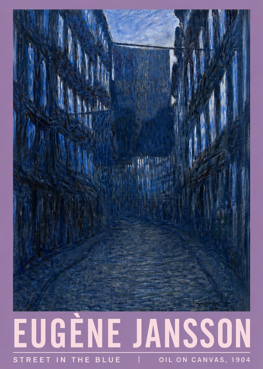 Eugène Jansson Street in the Blue No3 - Plakát