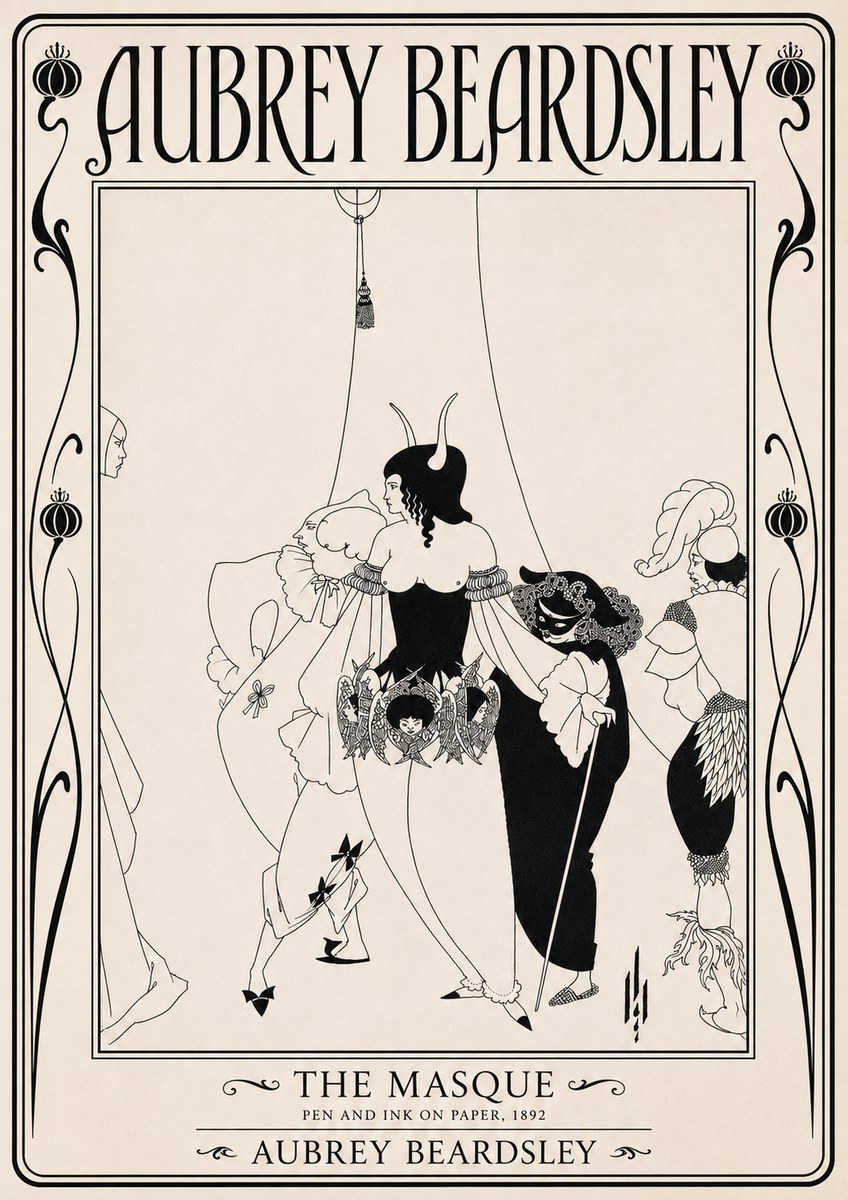Aubrey Beardsley The Masque No5 - Plakát