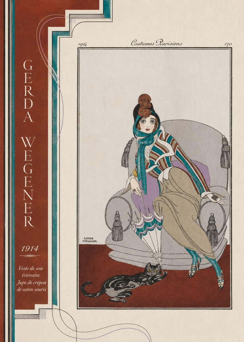 Gerda Wegener Veste De Soie Écossaise. Jupe De Crépon De Coton Souris. No2 - Plakát