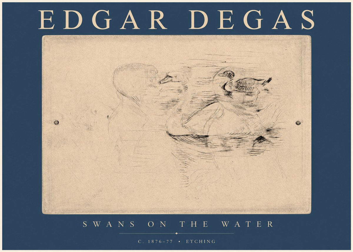 Edgar Degas Swans on the Water No2 - Plakát