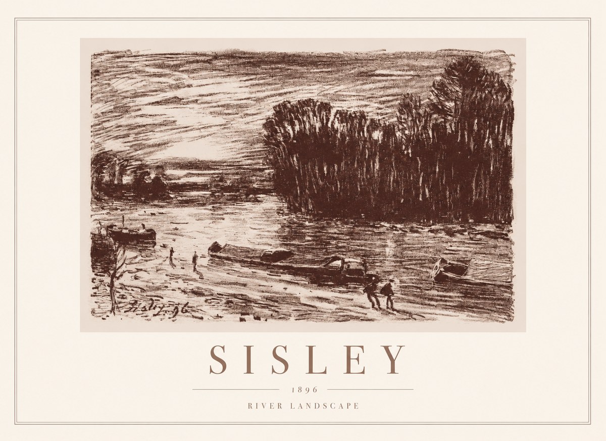Sisley River Landscape No1 - Plakát