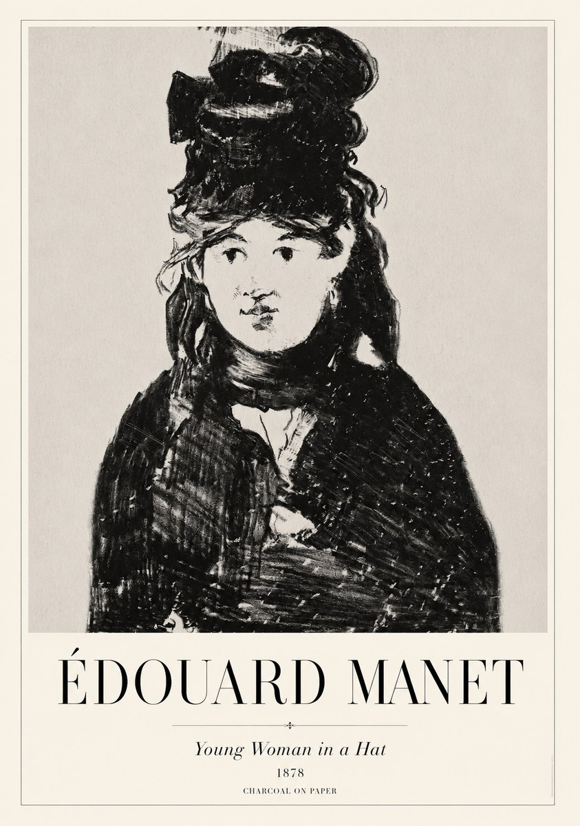 Édouard Manet Young Woman in a Hat III No1 - Plakát