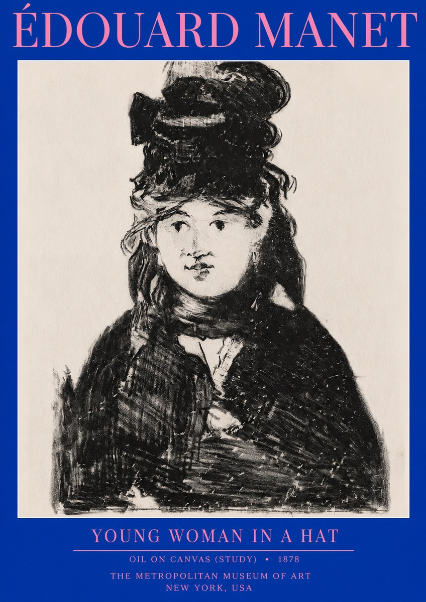 Édouard Manet Young Woman in a Hat IV No2 - Plakát