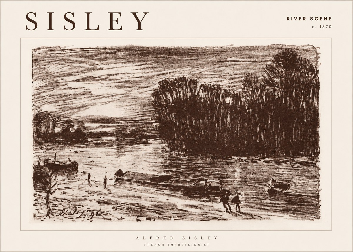 Sisley River Scene No4 - Plakát