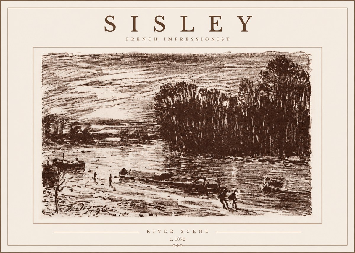 Sisley River Scene No5 - Plakát