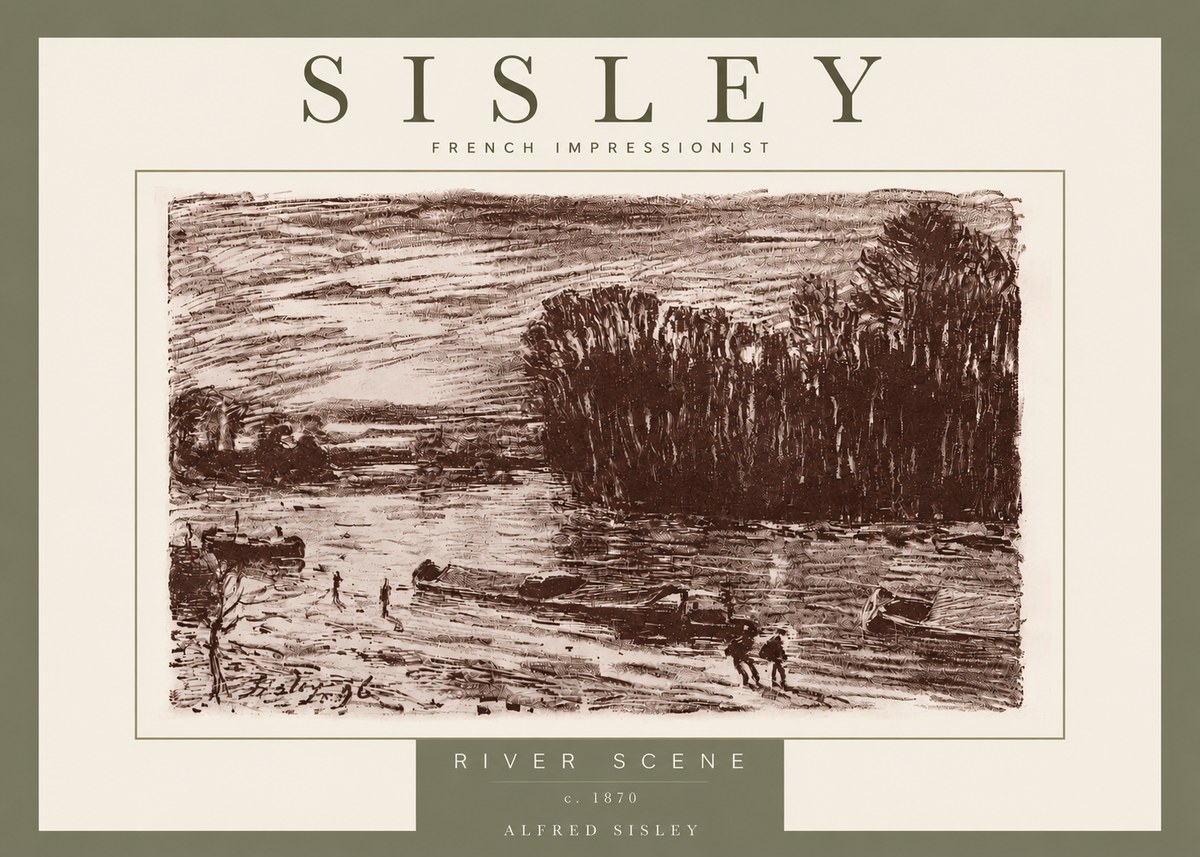 Sisley River Scene No6 - Plakát