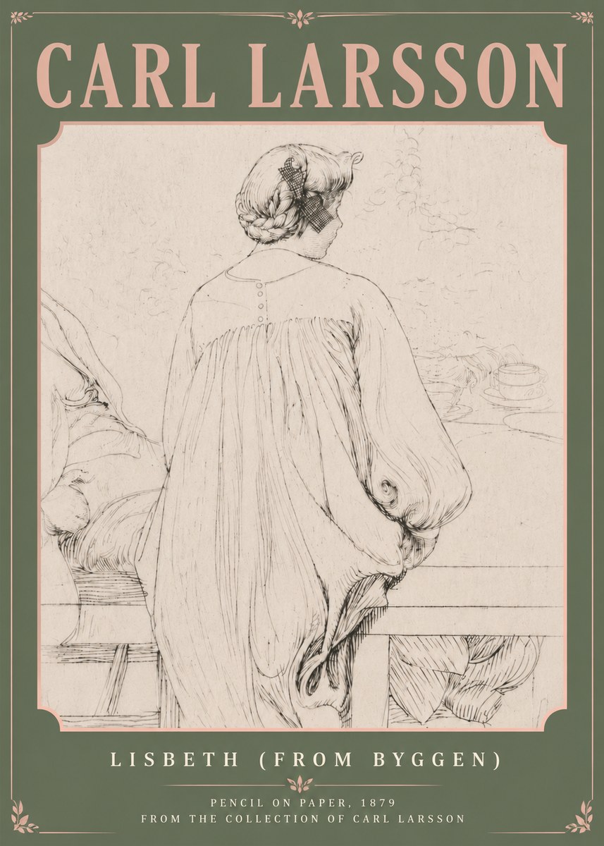 Carl Larsson Lisbeth (from Byggen) No5 - Plakát