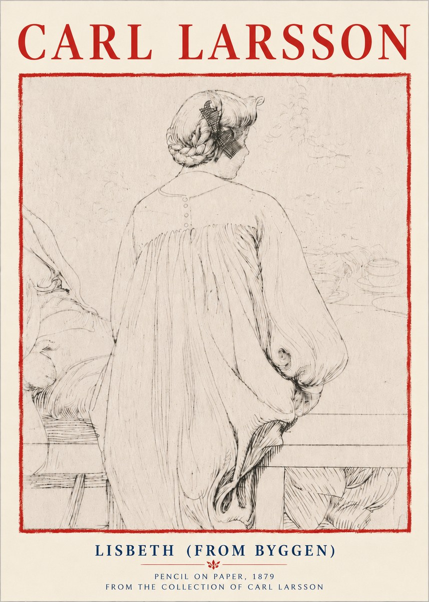 Carl Larsson Lisbeth (from Byggen) No6 - Plakát